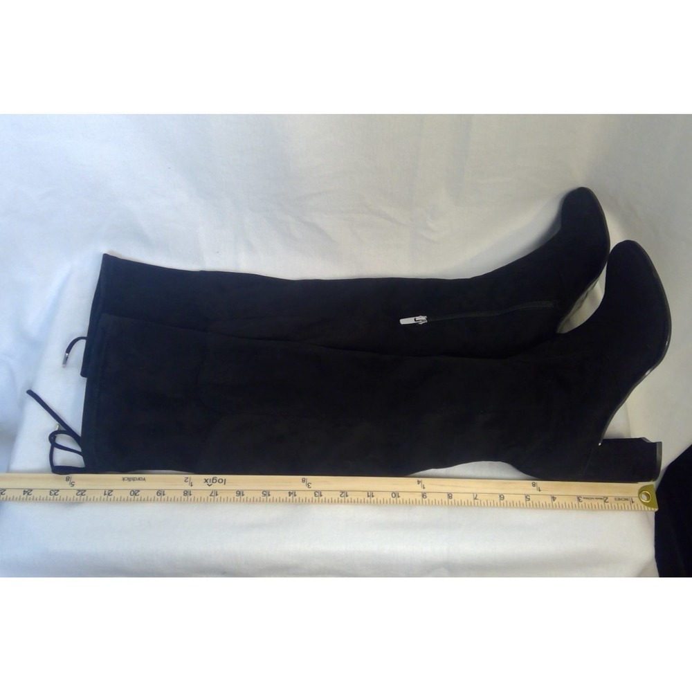 Marc Fisher Over the Knee Boots Women's size 8.5 M Tie Back Detail Block Heel - Picture 5 of 7